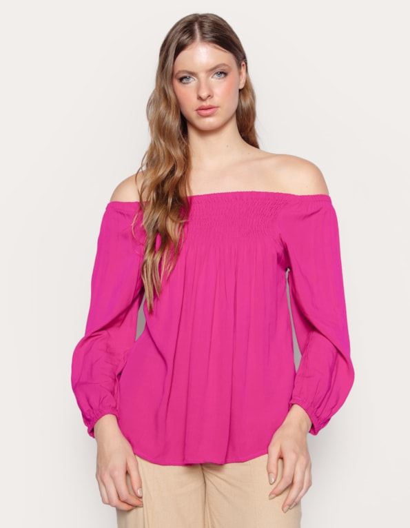 Bata decote lastex  Fucsia