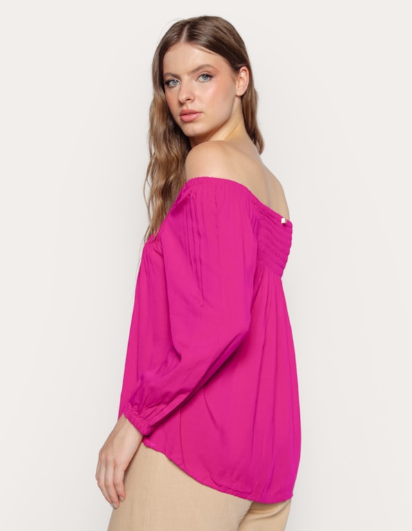 Bata decote lastex  Fucsia