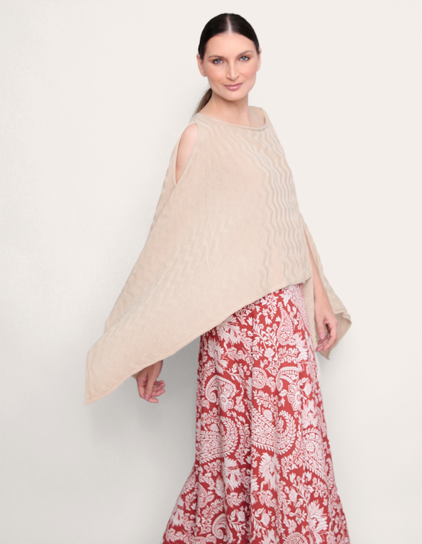 Blusa ampla tricot Bege claro