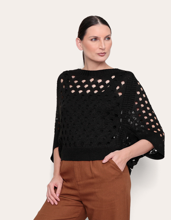 Blusa ampla tricot hi-lo