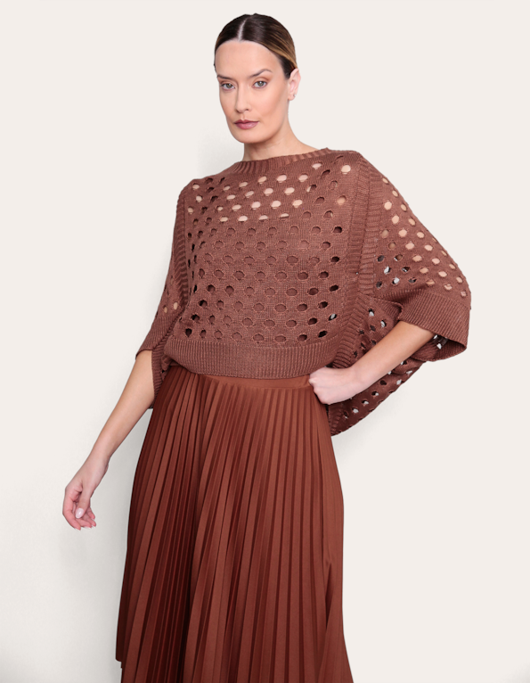 Blusa ampla tricot hi-lo
