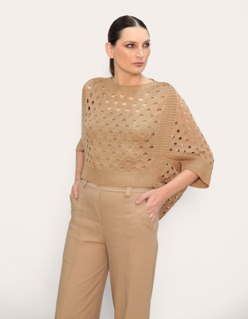 Blusa ampla tricot hi-lo