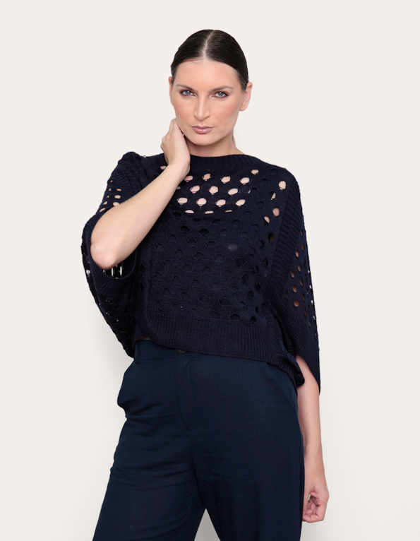 Blusa ampla tricot hi-lo