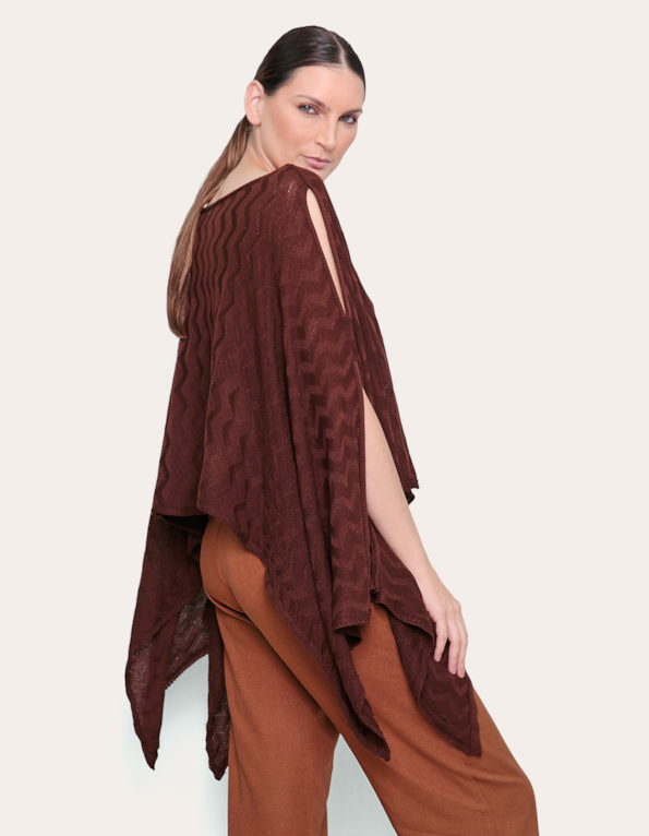 Blusa ampla tricot Marrom