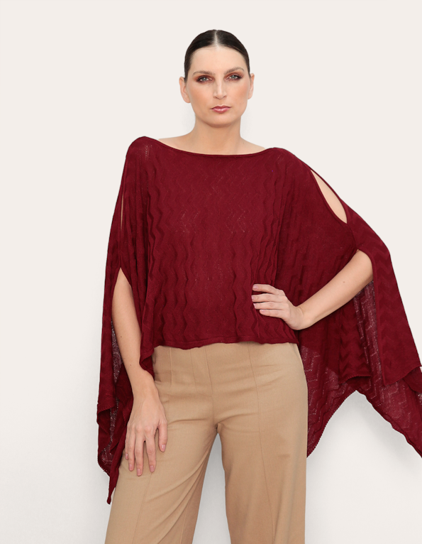Blusa ampla tricot Vermelho escuro