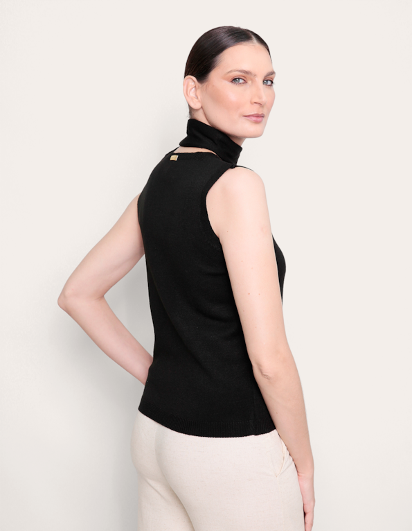 Blusa cachecol tricot