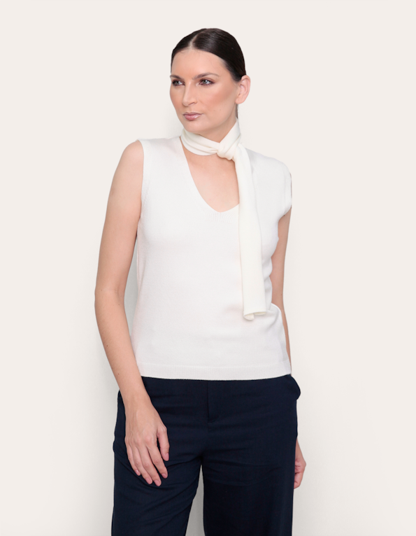 Blusa cachecol tricot