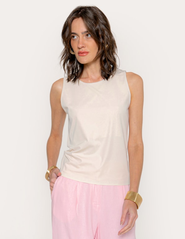 Blusa cavada basic Bege claro
