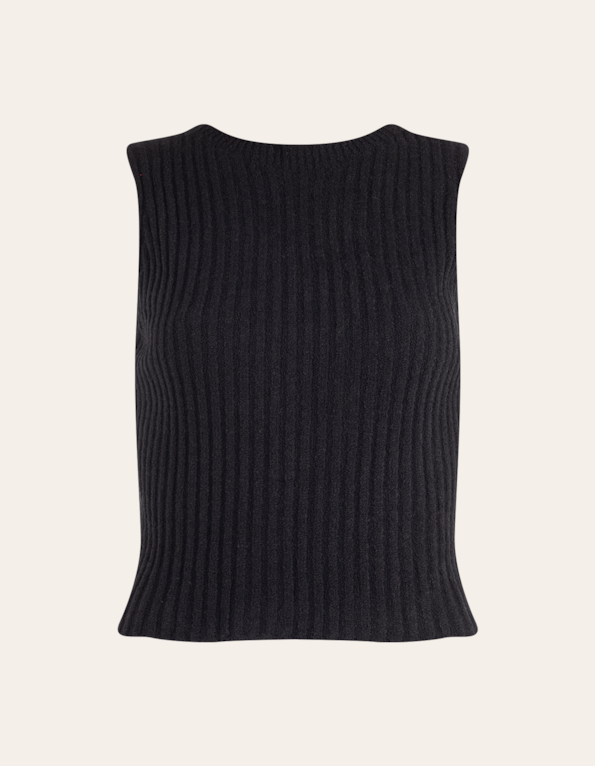 Blusa cavada canelada tricot mousse