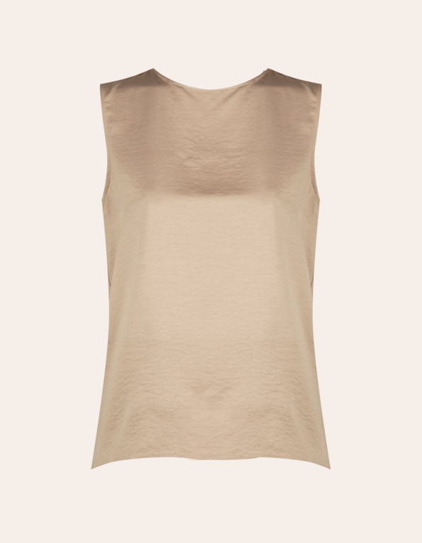 Blusa cavada cetim Bege