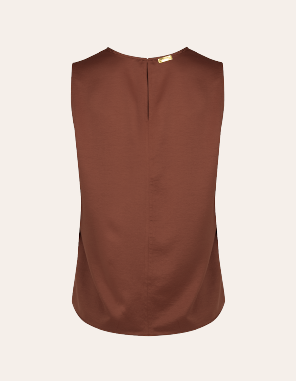 Blusa cavada cetim Marrom