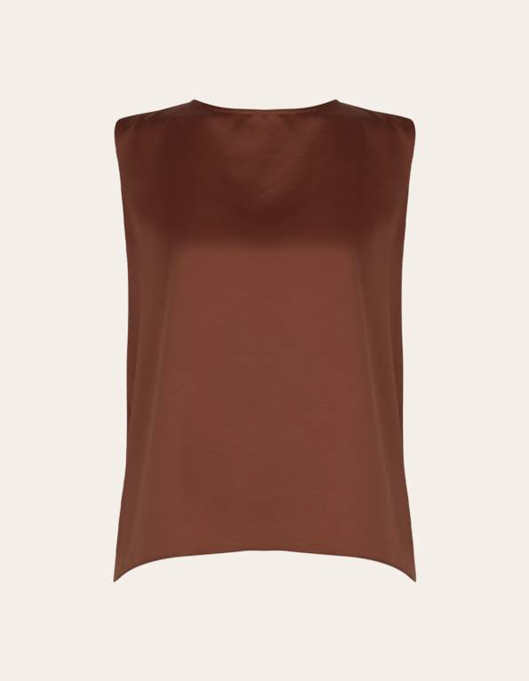 Blusa cavada cetim Marrom