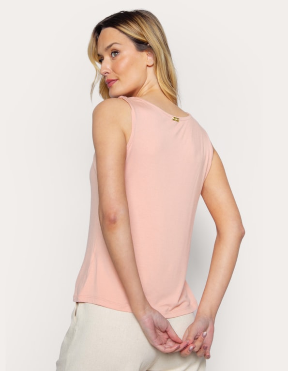 Blusa cavada decote quadrado Rosa