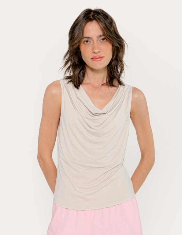 Blusa cavada degagê Cinza claro