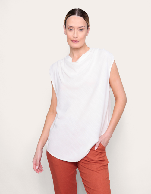 Blusa cavada drapeada Off white