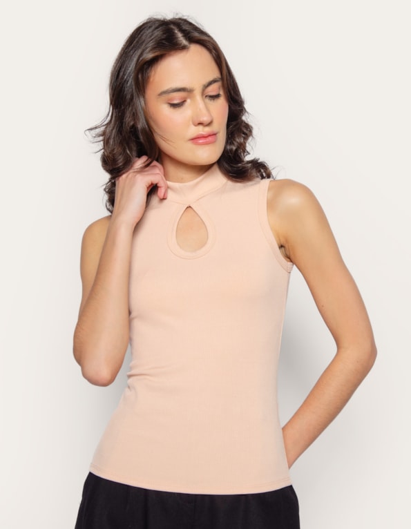 Blusa cavada gota Bege medio