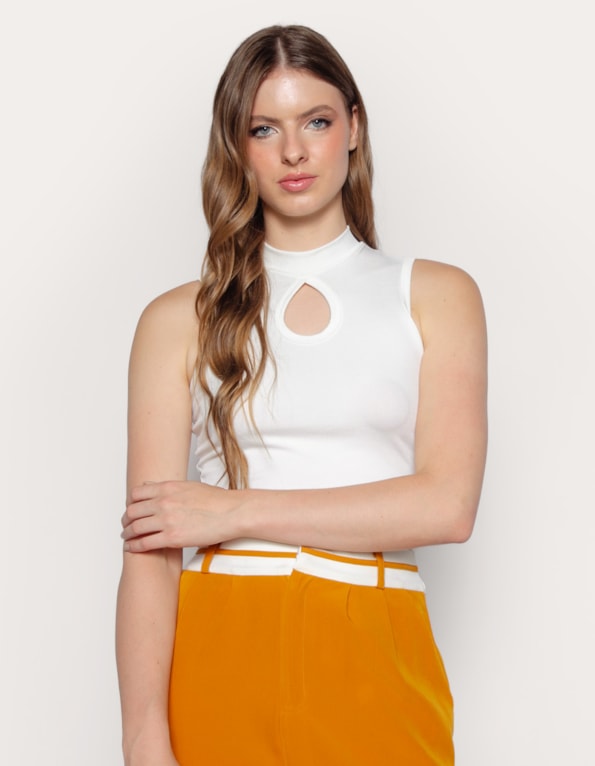 Blusa cavada gota Off white