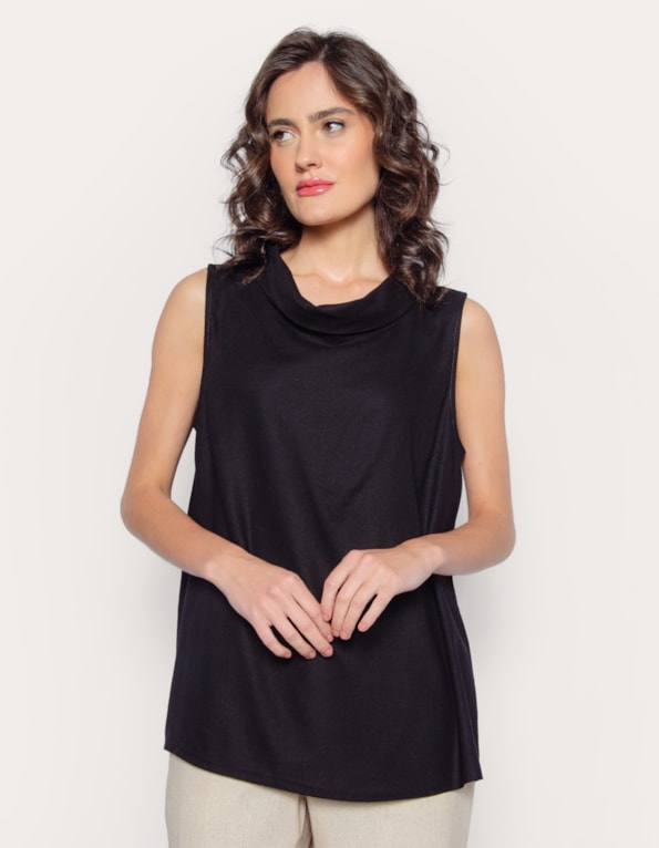 Blusa cavada linho blend