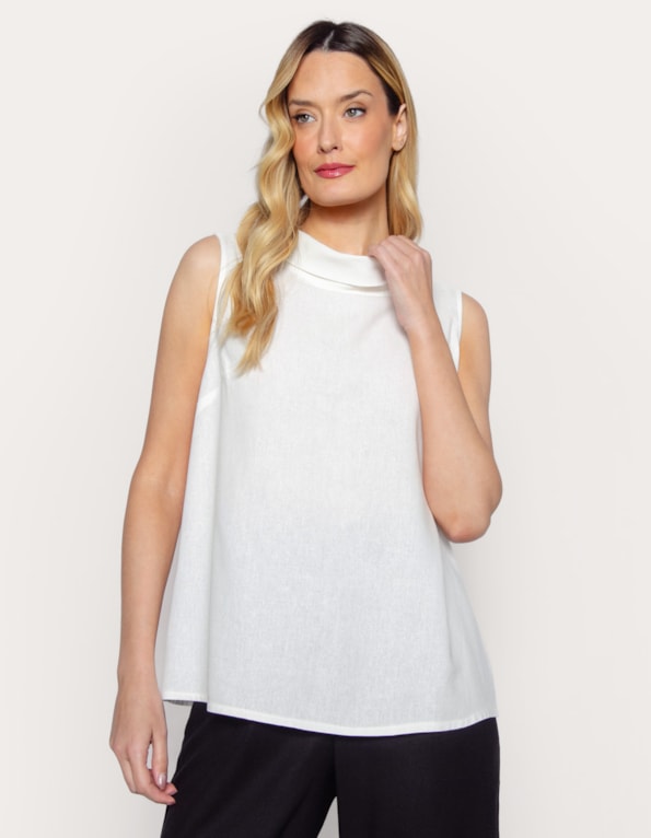 Blusa cavada linho blend