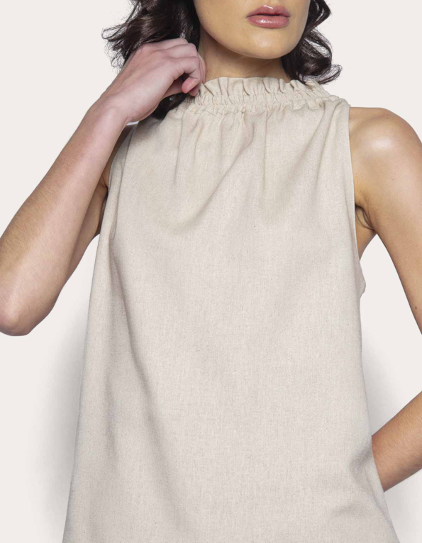 Blusa cavada linho blend Bege