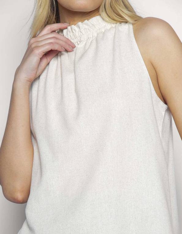 Blusa cavada linho blend Bege claro