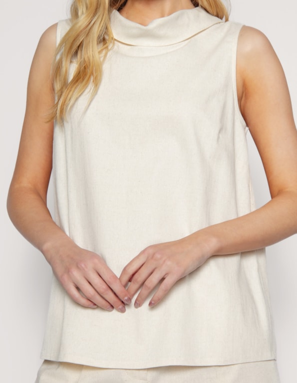 Blusa cavada linho blend Bege claro