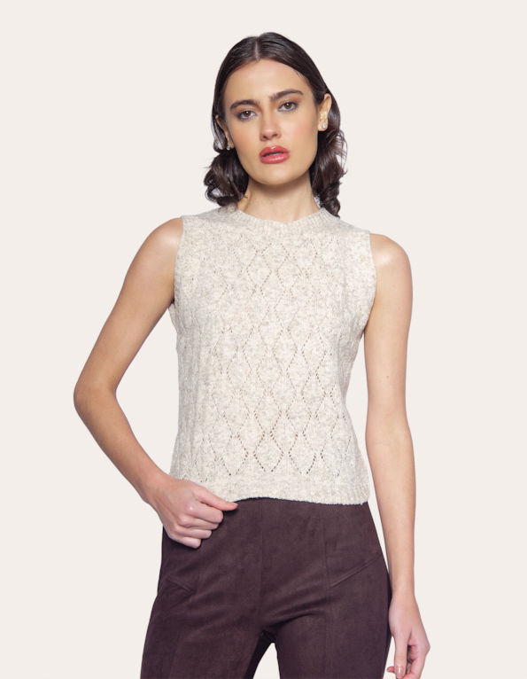 Blusa cavada mousse Bege claro