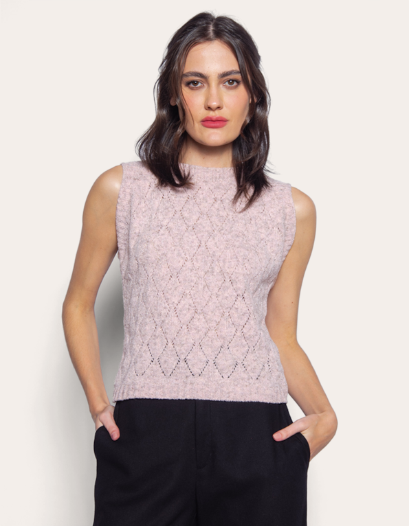 Blusa cavada mousse Rosa claro