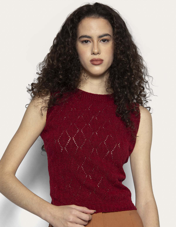 Blusa cavada mousse Vermelho escuro