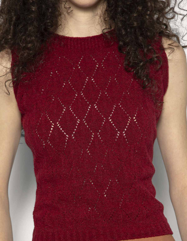 Blusa cavada mousse Vermelho escuro