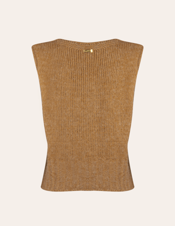 Blusa cavada tricot felpudo Caramelo
