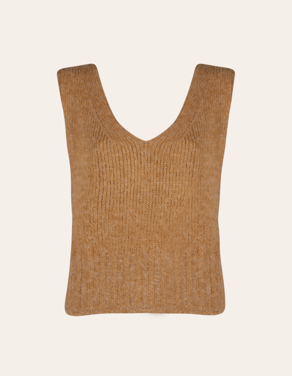 Blusa cavada tricot felpudo Caramelo