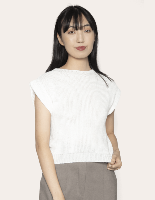 Blusa cavada tricot Off white