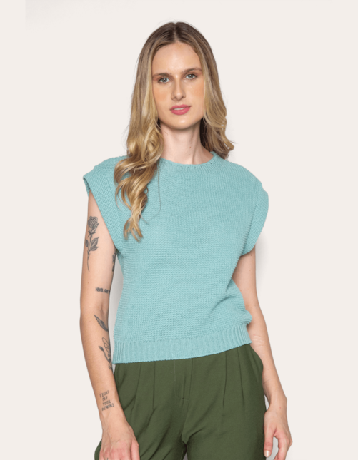 Blusa cavada tricot Piscina