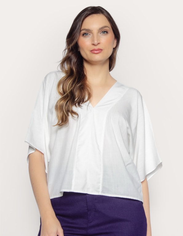 Blusa cropped ampla  Off white
