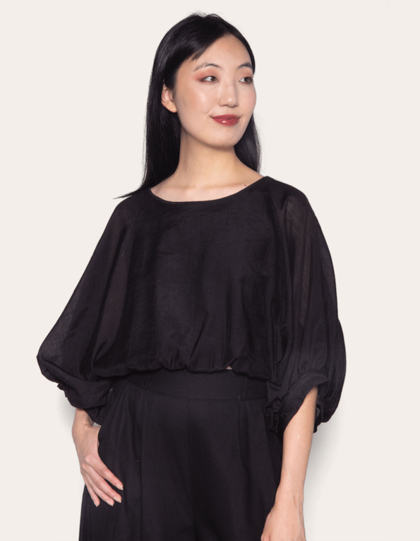 Blusa cropped ampla Preto