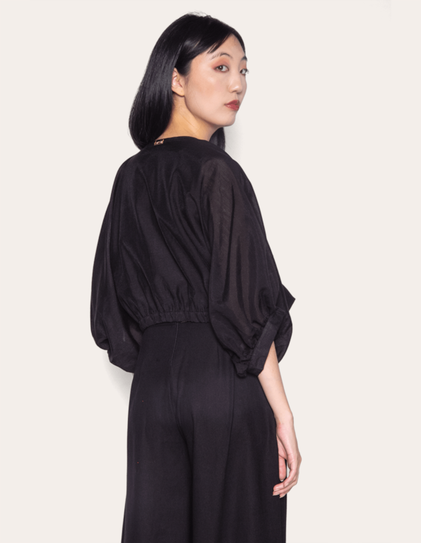 Blusa cropped ampla Preto