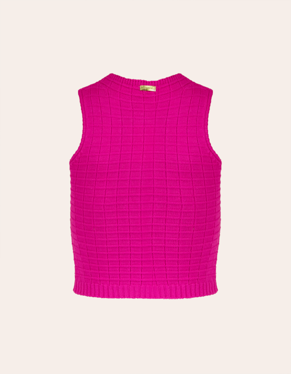 Blusa cropped cavada tricot