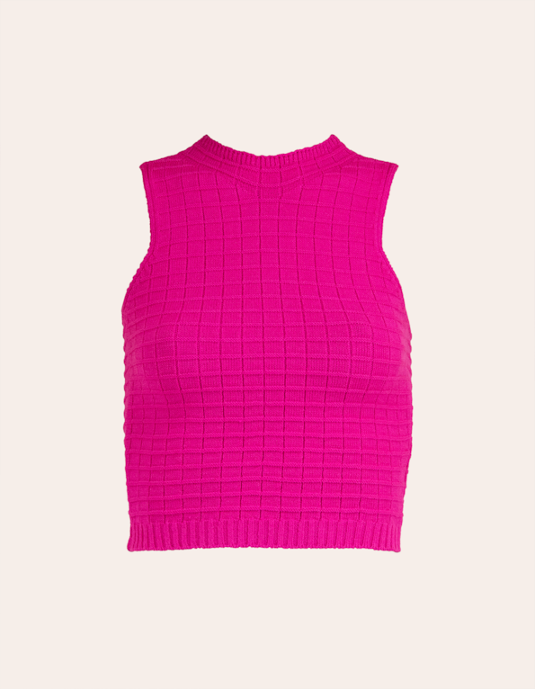 Blusa cropped cavada tricot