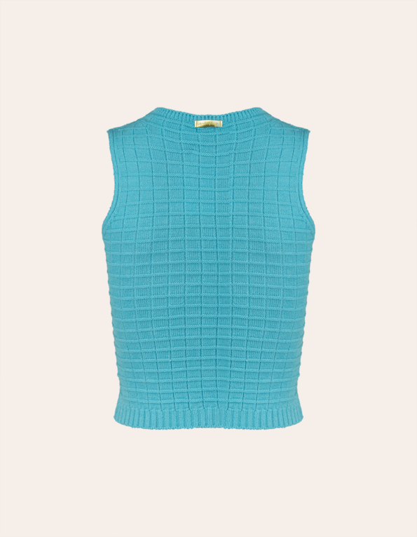 Blusa cropped cavada tricot