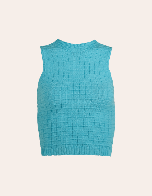 Blusa cropped cavada tricot