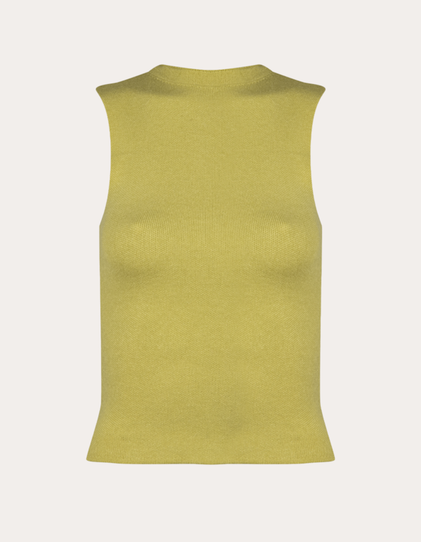 Blusa cropped cavada tricot Amarelo claro