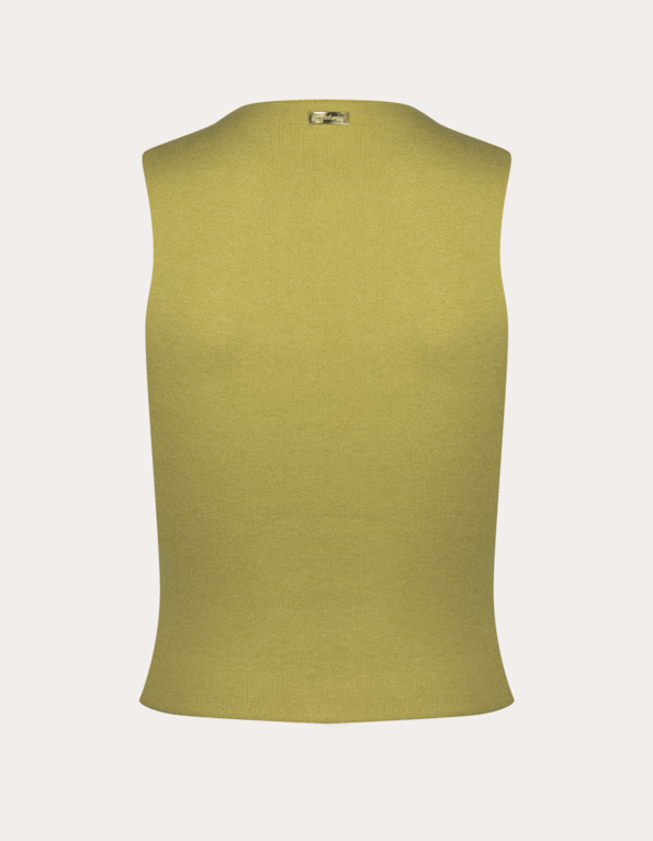 Blusa cropped cavada tricot Amarelo claro