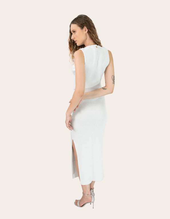 Blusa cropped cavada tricot lurex Prata