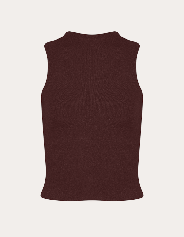 Blusa cropped cavada tricot Marrom