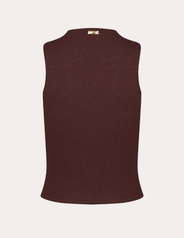 Blusa cropped cavada tricot Marrom