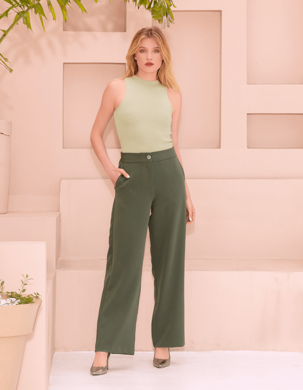 Blusa cropped cavada tricot Mint