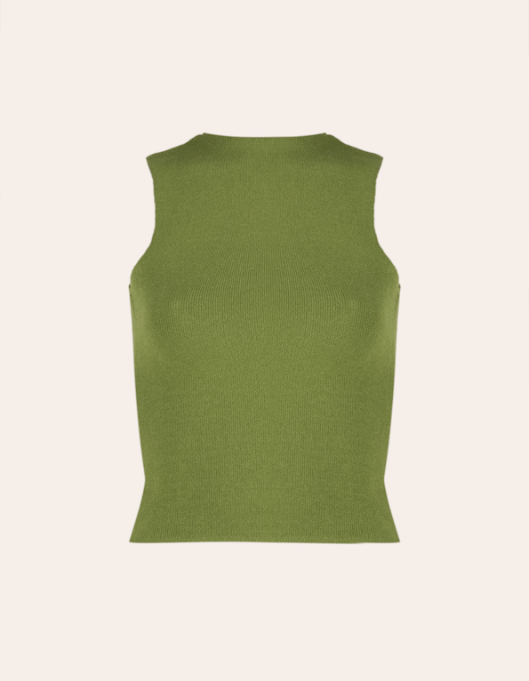 Blusa cropped cavada tricot Oliva