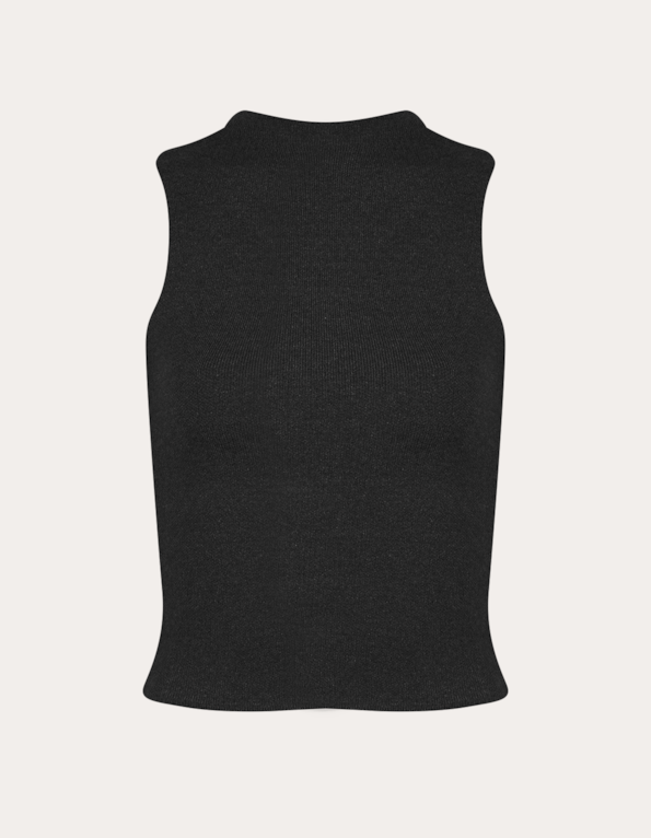 Blusa cropped cavada tricot Preto
