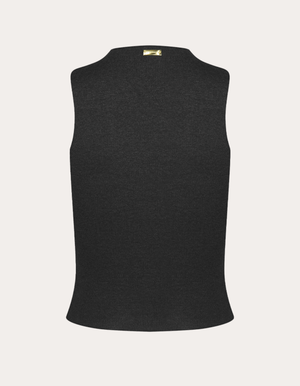 Blusa cropped cavada tricot Preto